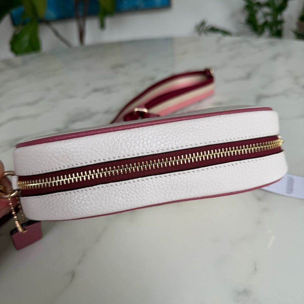 NWT Coach Mini Jamie Camera Bag With Stripe Heart Motif CA072 Chalk Pink Gold - Picture 6 of 11